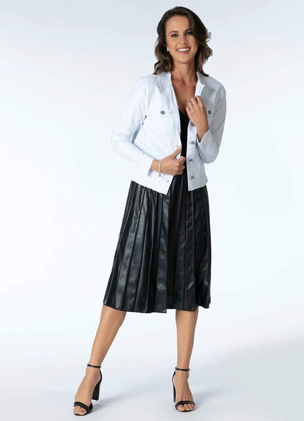 Quintess - Jaqueta Branca com Barra Desfiada 14