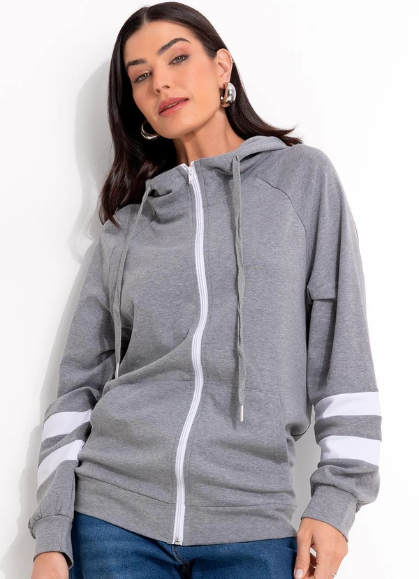 Quintess - Jaqueta Cinza Claro em Molecotton