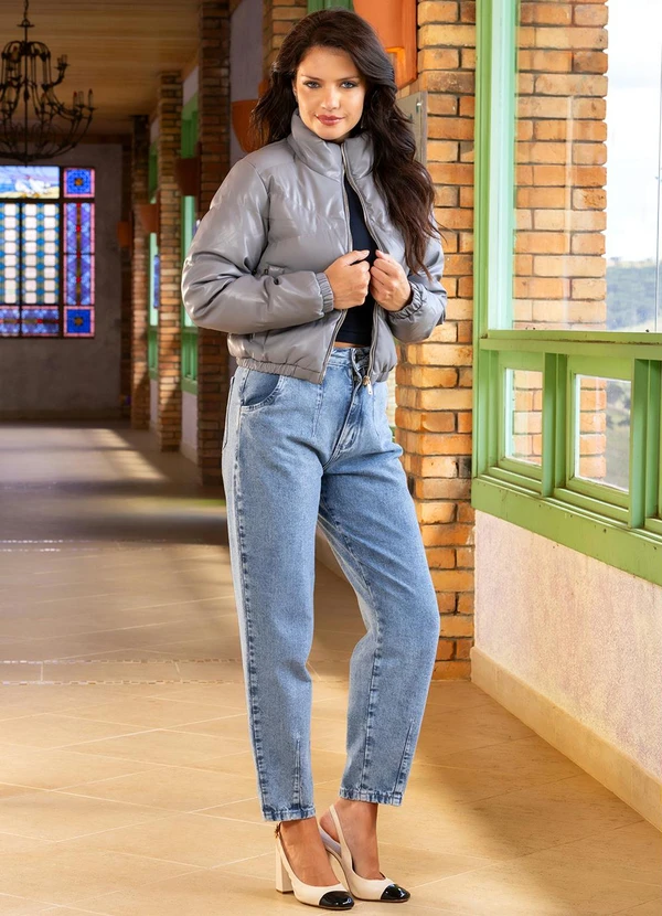 Quintess - Jaqueta Cinza em Pu 4