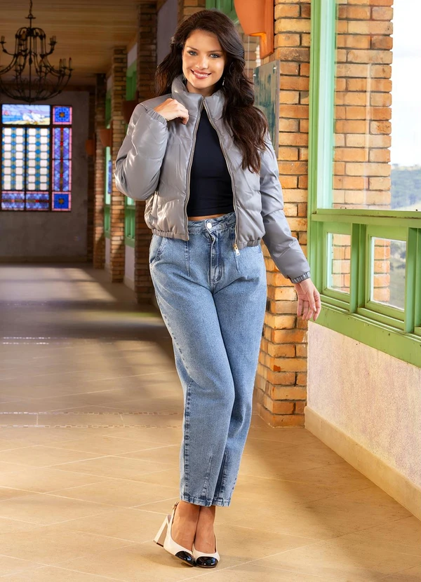 Quintess - Jaqueta Cinza em Pu 5