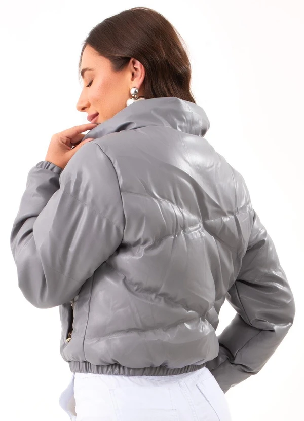 Quintess - Jaqueta Cinza em Pu 9