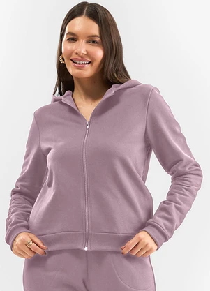 Jaqueta com Capuz em Moletom Rovitex (Rosa) - ROVITEX