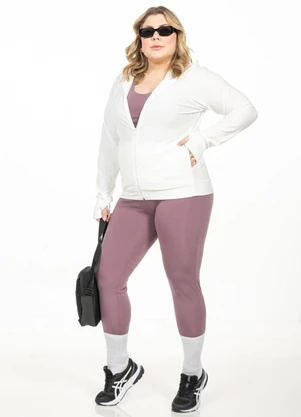 Cobertura - Jaqueta com Capuz Plus Size Branco - COBERTURA
