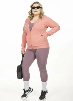 Cobertura - Jaqueta com Capuz Plus Size Rosa - COBERTURA