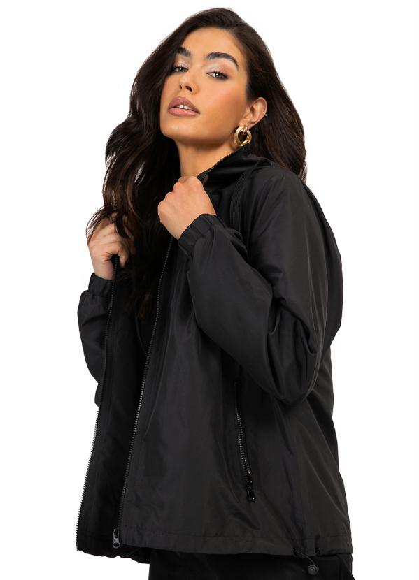 Endless - Jaqueta Corta Vento com Capuz Preto