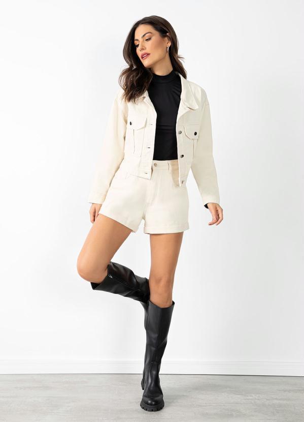 Quintess - Jaqueta Cropped Bege 3