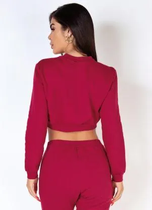 Moda Pop - Jaqueta Cropped Cereja com Zíper - MODA POP