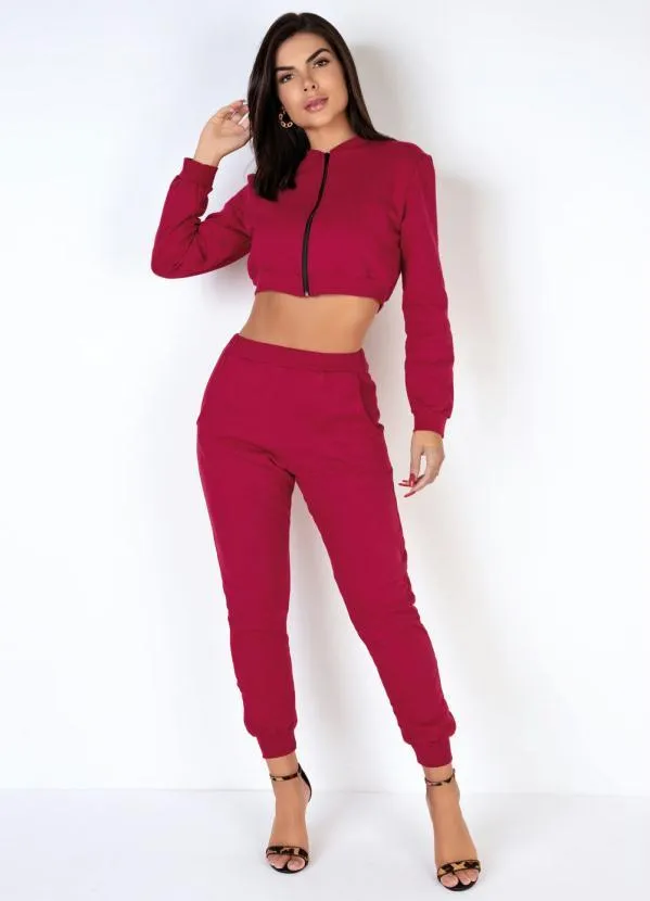 Moda Pop - Jaqueta Cropped Cereja com Zíper 3