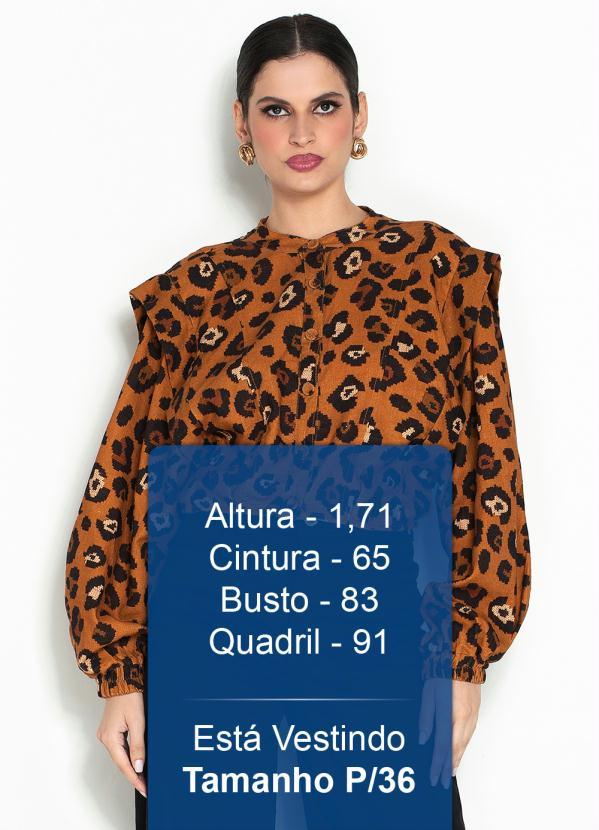 Farm - Jaqueta Cropped de Linho Ponto de Onça Marrom 5