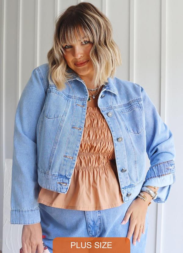In Love - Jaqueta Cropped Jeans Joaquina Azul