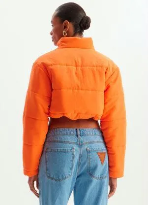 Lança Perfume - Jaqueta Cropped Puffer Laranja - LANÇA PERFUME