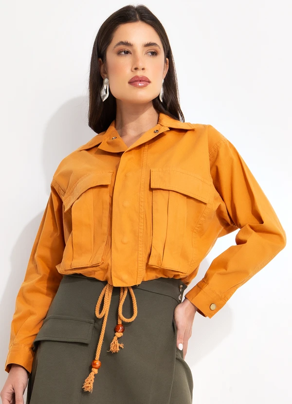 Mob - Jaqueta de Sarja Bolsos Laranja