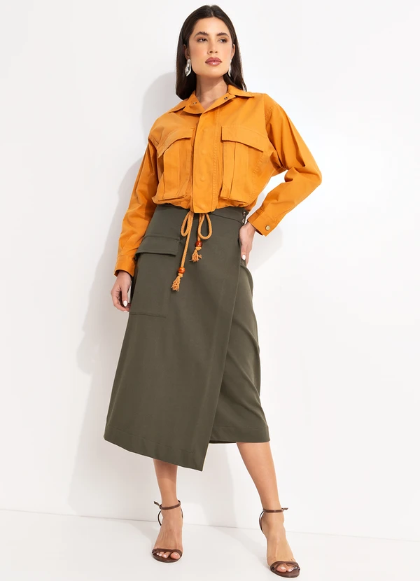 Mob - Jaqueta de Sarja Bolsos Laranja 3