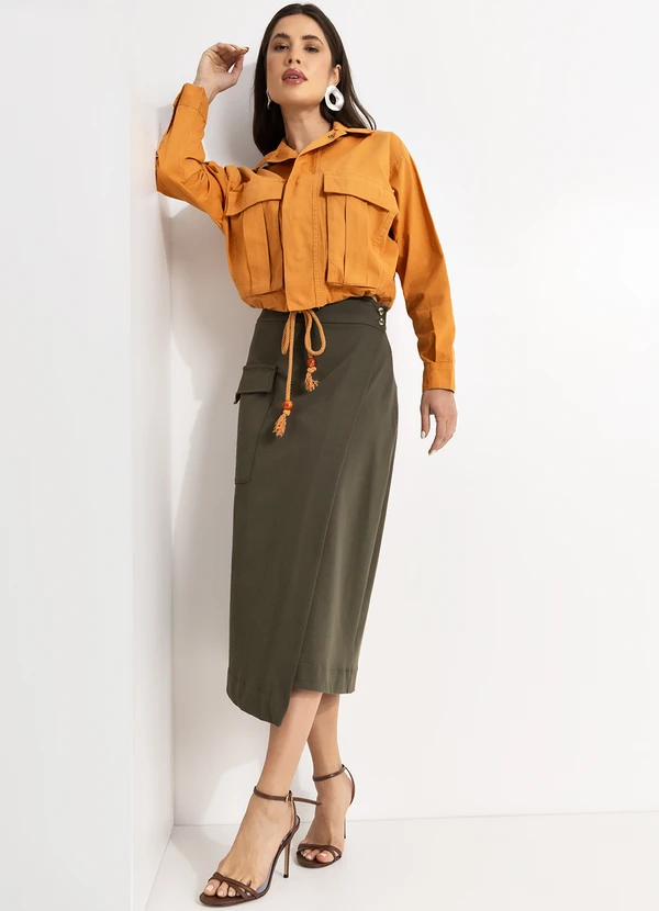 Mob - Jaqueta de Sarja Bolsos Laranja 6