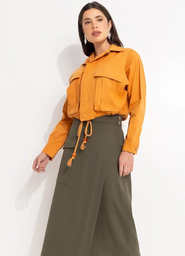 Mob - Jaqueta de Sarja Bolsos Laranja 7