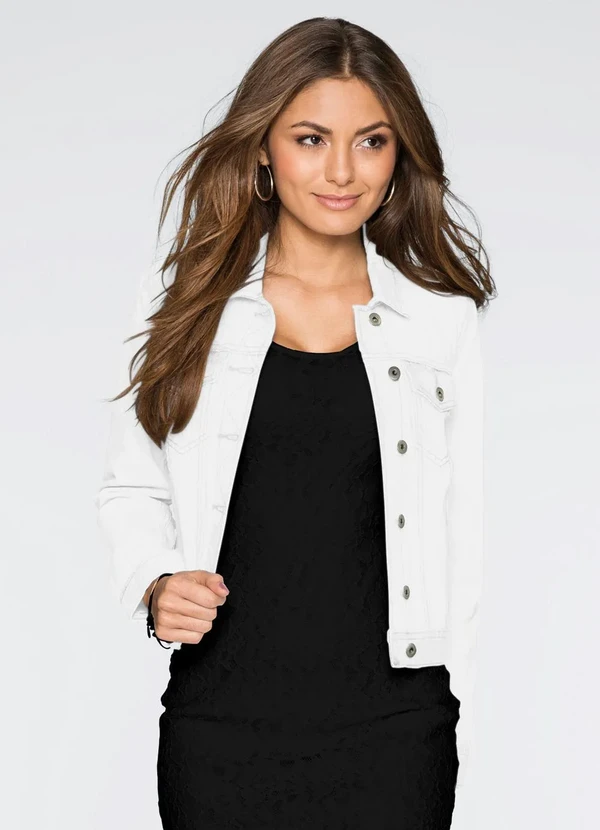 bonprix Jaqueta de Sarja Branca