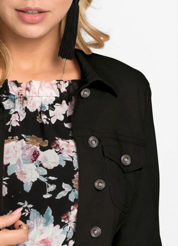 bonprix - Jaqueta de Sarja Cropped Preta 3