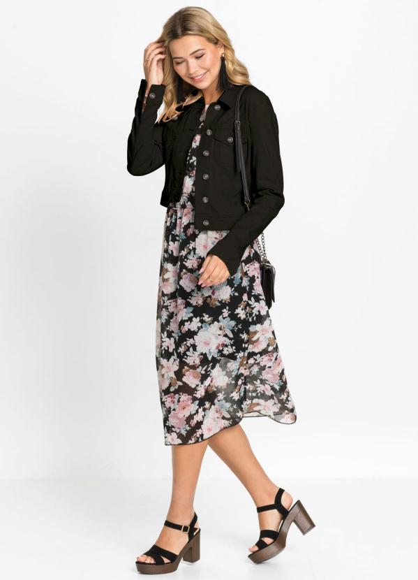 bonprix - Jaqueta de Sarja Cropped Preta 4