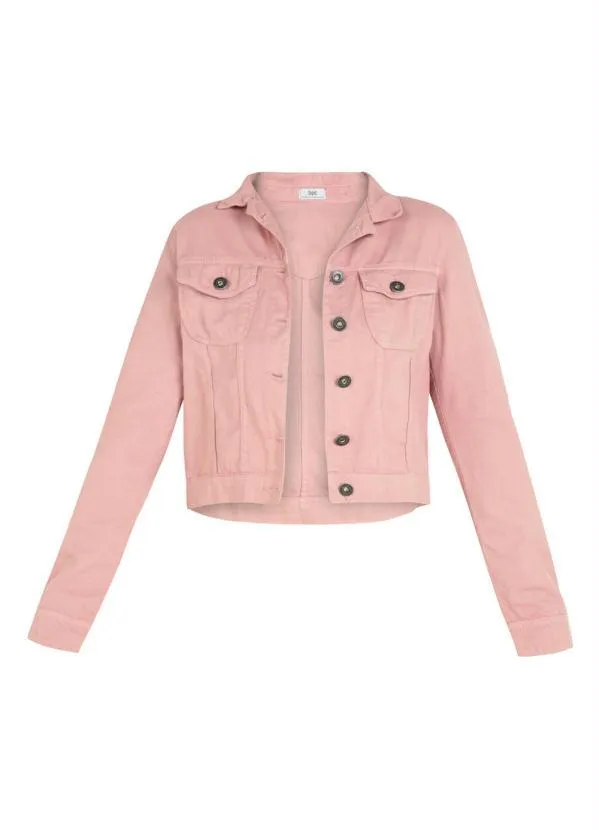 bonprix - Jaqueta de Sarja Cropped Rosa Claro 8