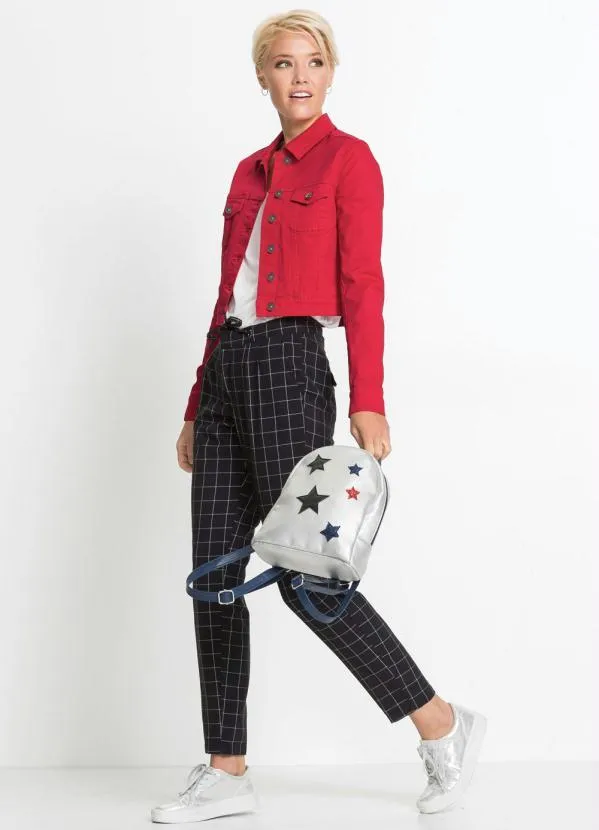 bonprix - Jaqueta de Sarja Cropped Vermelha 2