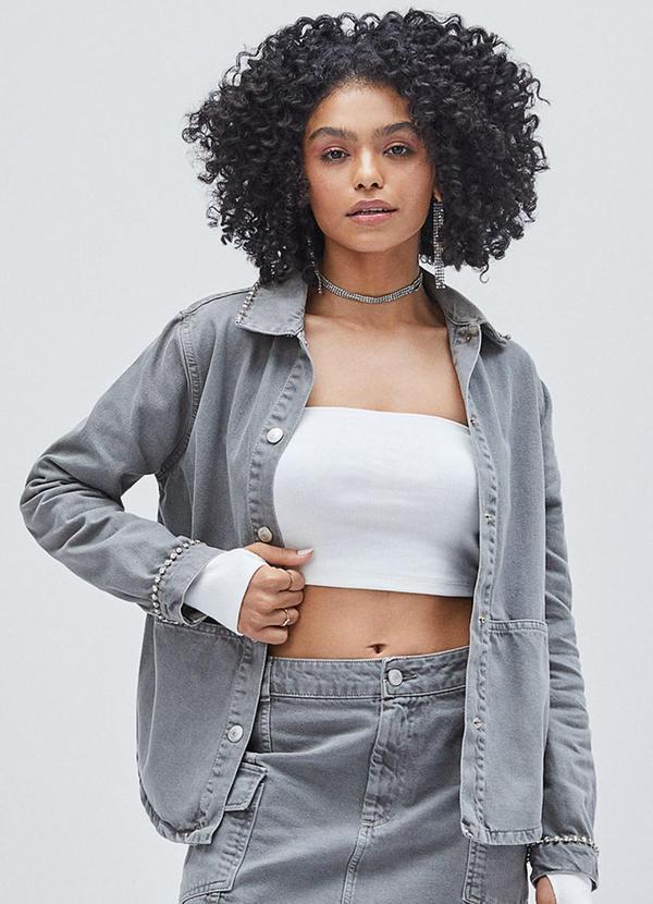 Authoria - Jaqueta de Sarja Over Cinza