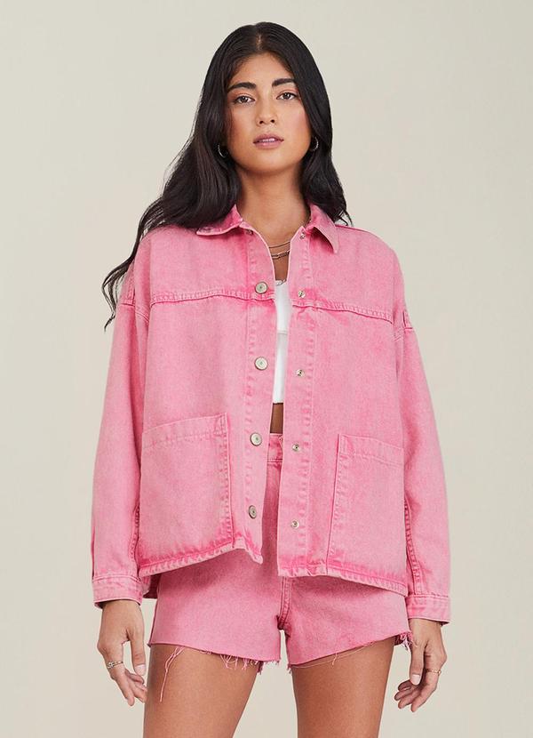 Authoria - Jaqueta de Sarja Rosa Rosa