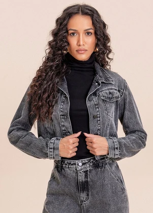 Angel - Jaqueta Denim Preto - ANGEL