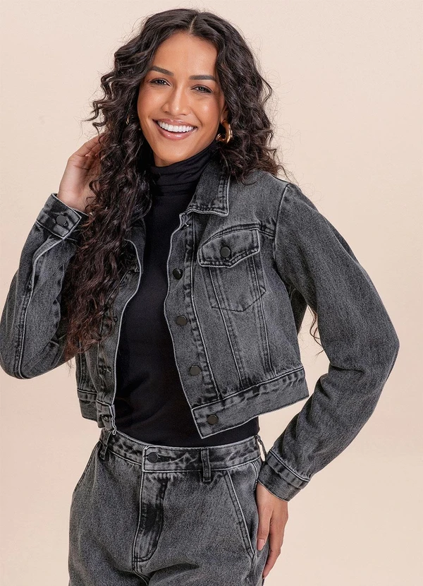 Angel - Jaqueta Denim Preto 4