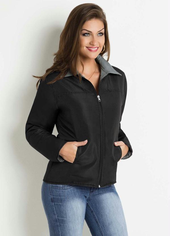 Janine - Jaqueta Dupla Face Preta e Chumbo 2