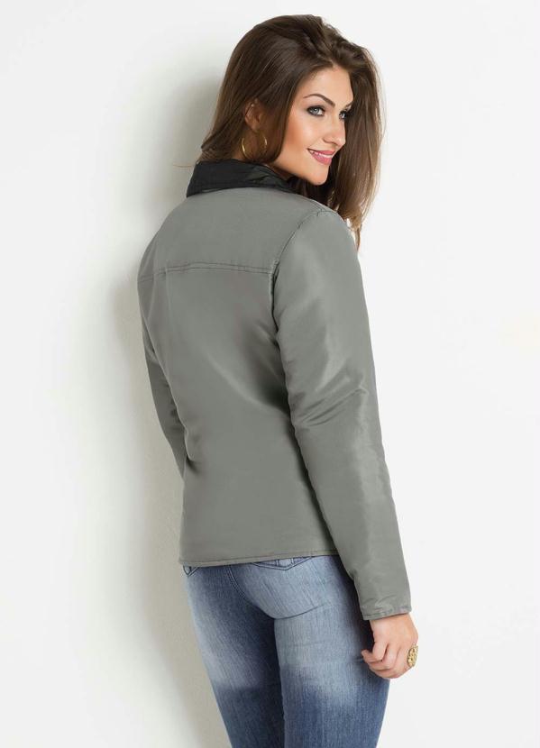 Janine - Jaqueta Dupla Face Preta e Chumbo 3