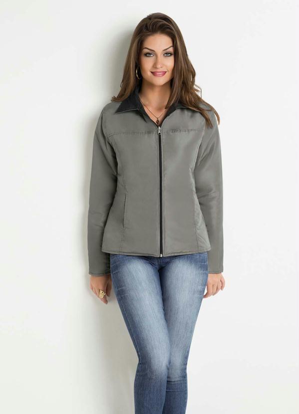 Janine - Jaqueta Dupla Face Preta e Chumbo 5