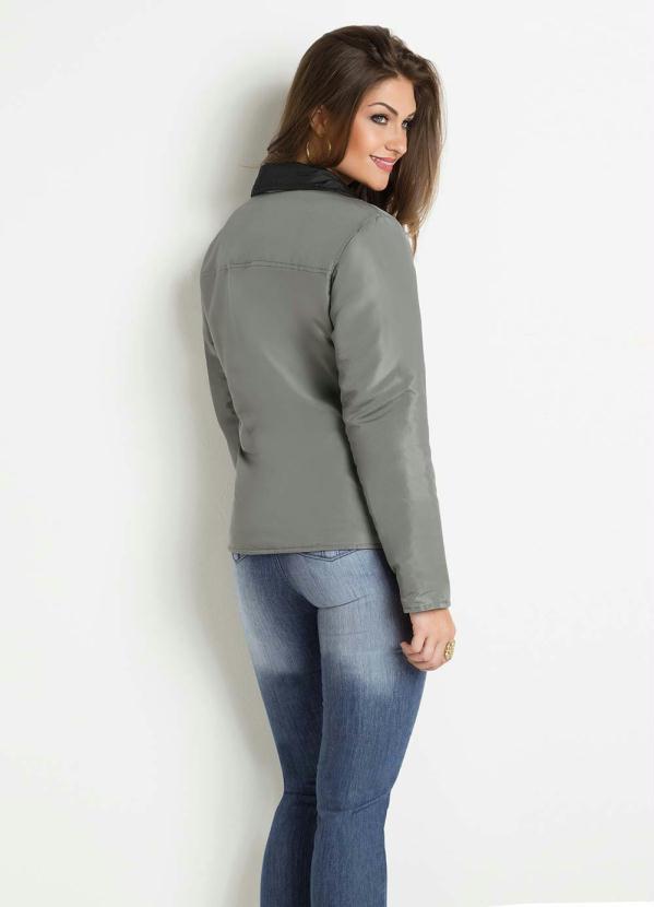 Janine - Jaqueta Dupla Face Preta e Chumbo 6