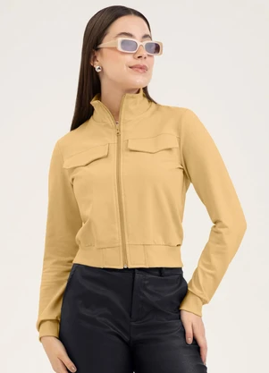 Cativa - Jaqueta em Molecotton  Amarelo Claro - CATIVA