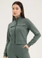 Cativa - Jaqueta em Molecotton  Cinza Claro - variação: Verde