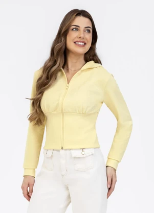 Habana - Jaqueta em Moletom Amarelo Claro - HABANA