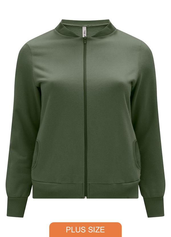 Lunender Mais Mulher - Jaqueta em Moletom Felpado de Algodão Verde