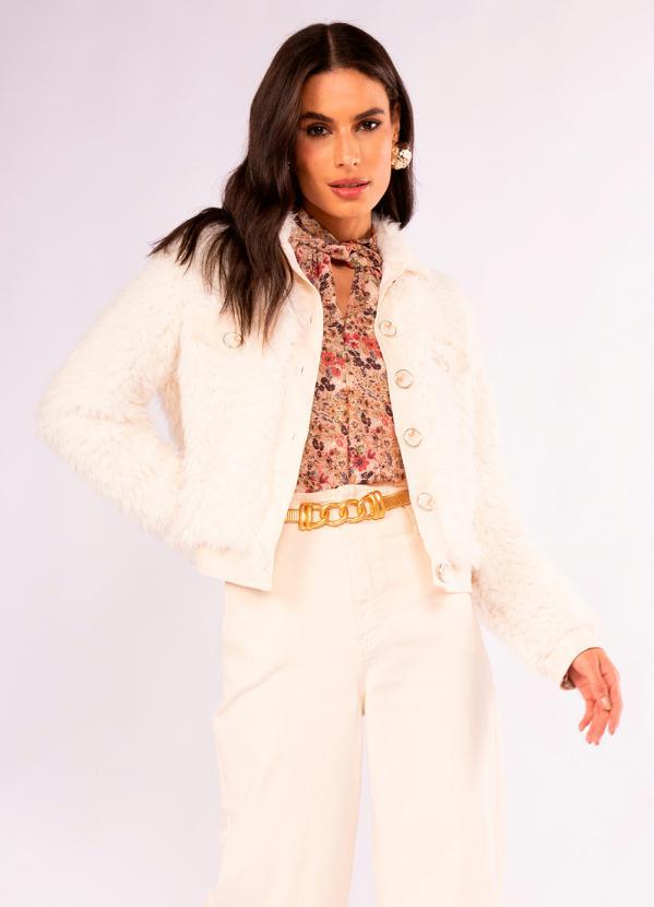 Doce Trama - Jaqueta em Pelo Bege