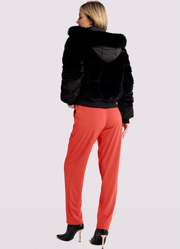 Lunender - Jaqueta em Pelo com Capuz Removível Preto 3