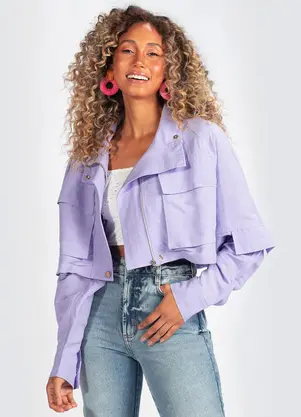 Colcci - Jaqueta em Viscolinho Lilás - COLCCI