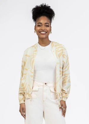 Habana - Jaqueta em Viscose Off White - HABANA