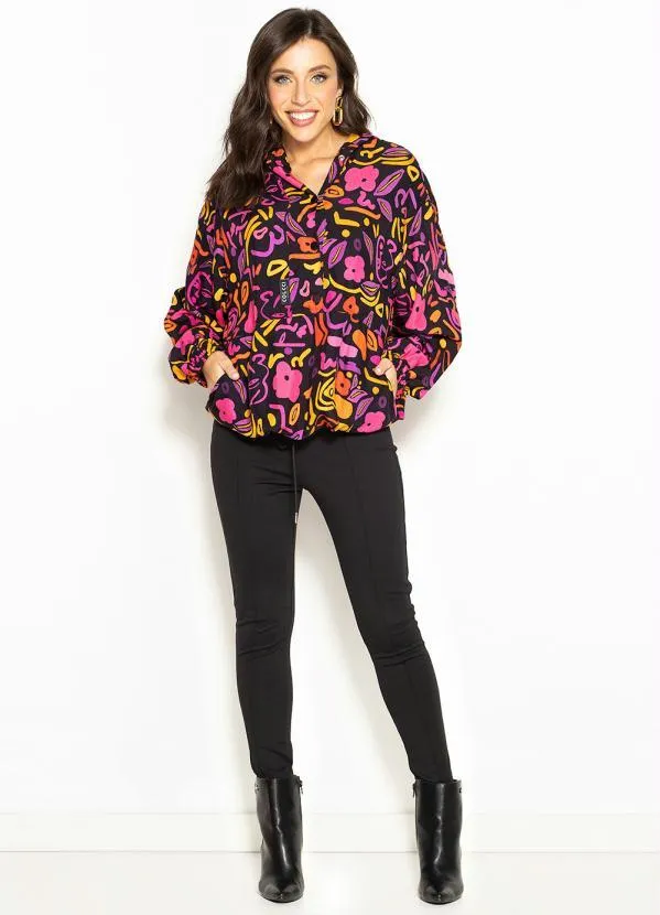 Colcci - Jaqueta Estampada de Viscose Preto 3