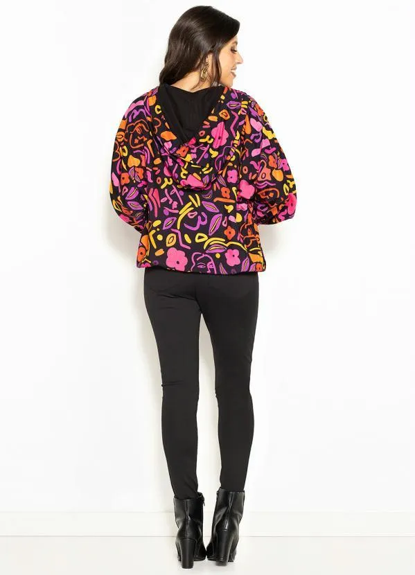 Colcci - Jaqueta Estampada de Viscose Preto 4