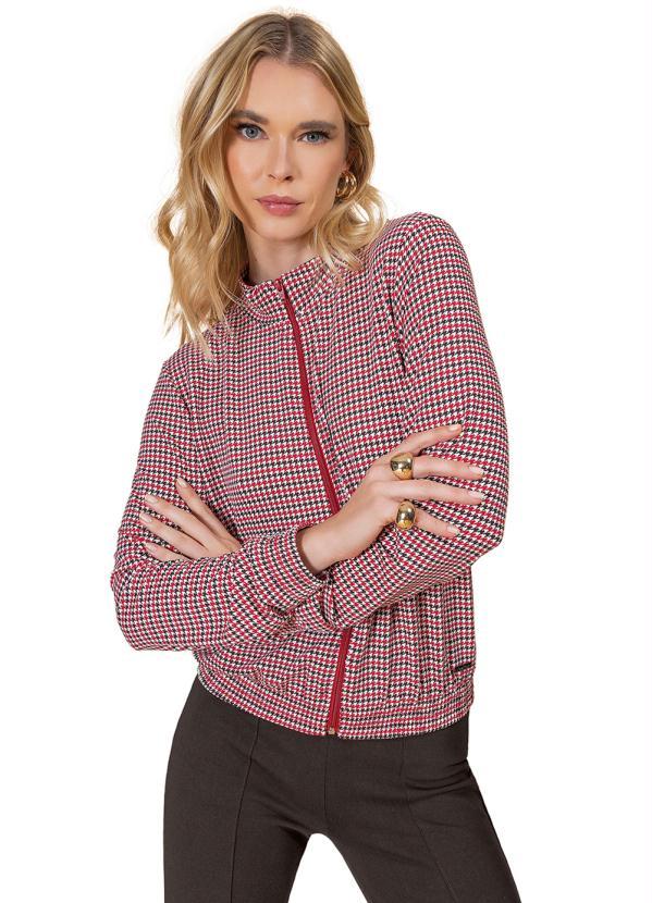 Rovitex - Jaqueta Estampada Feminina Vermelho