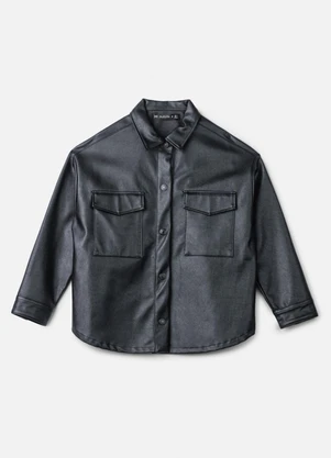 Authoria - Jaqueta Fake Leather Preta Preto - AUTHORIA