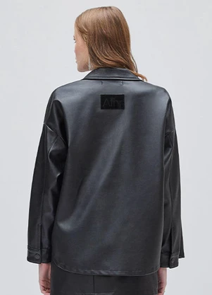 Authoria - Jaqueta Fake Leather Preta Preto - AUTHORIA