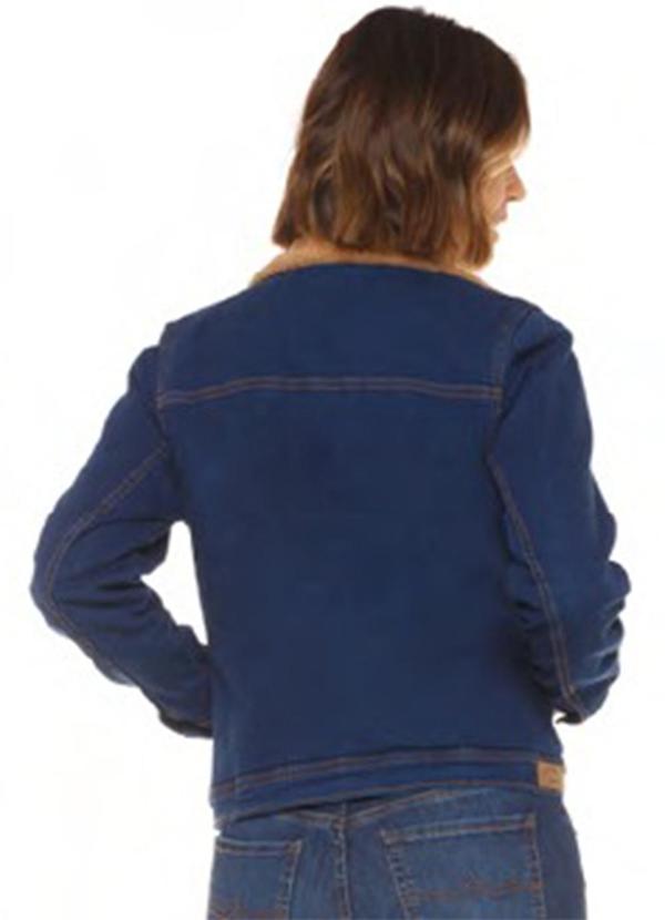 Rafree - Jaqueta Fem Jeans com Pelo Azul 2
