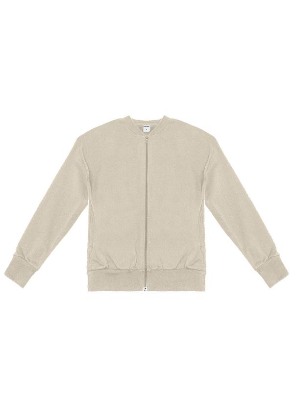 Rovitex - Jaqueta Feminina Básica de Moletom Bege 4