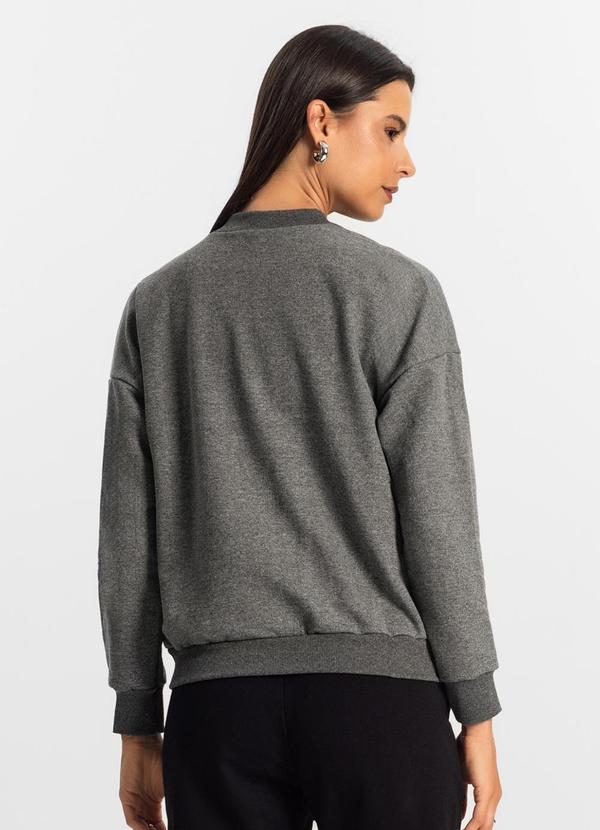 Rovitex - Jaqueta Feminina Básica de Moletom Cinza 2