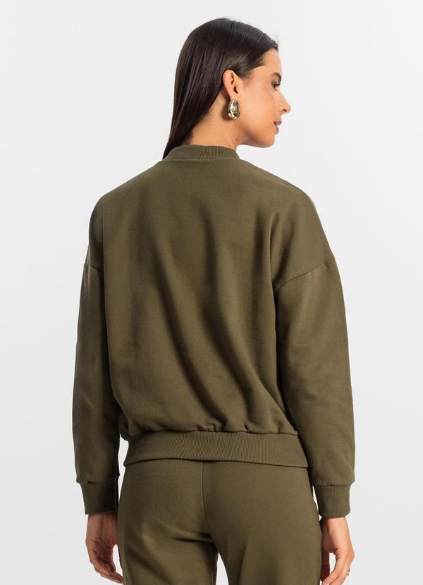 Rovitex - Jaqueta Feminina Básica de Moletom Verde 2