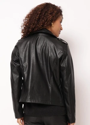 Torra - Jaqueta Feminina Biker Pu com Zíper Preta - TORRA